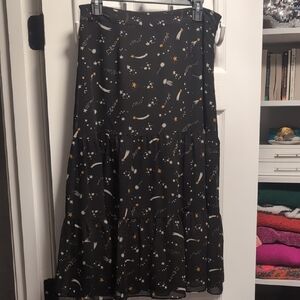 Boden Black Celestial Maxi Skirt